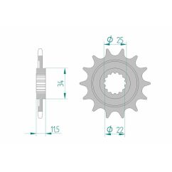 Pignon AFAM acier standard - 520