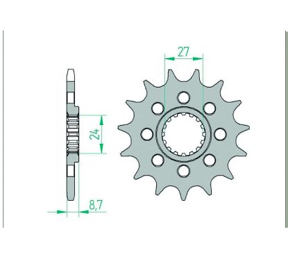 Pignon AFAM acier standard - 520