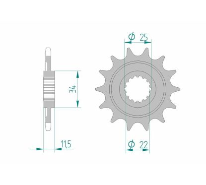 Pignon AFAM acier standard - 520