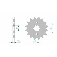 Pignon AFAM acier standard - 428