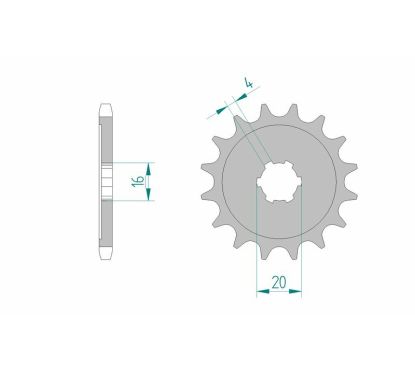 Pignon AFAM acier standard - 428