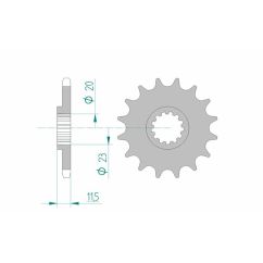 Pignon AFAM acier standard - 428
