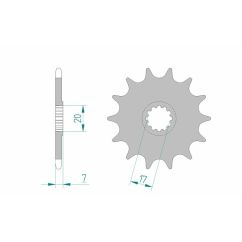 Pignon AFAM acier standard - 420