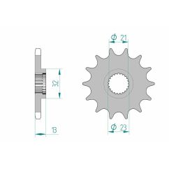 Pignon AFAM acier standard - 428