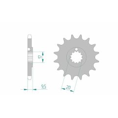 Pignon AFAM acier standard - 428