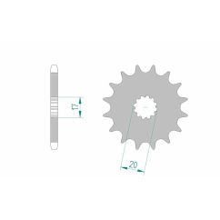 Pignon AFAM acier standard - 428