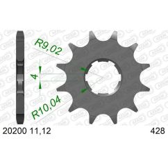 Pignon AFAM acier standard - 428