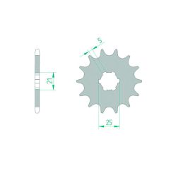Pignon AFAM acier anti-boue - 520