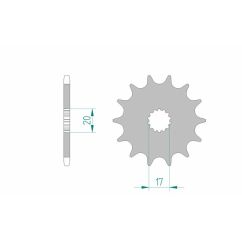 Pignon AFAM acier anti-boue - 520