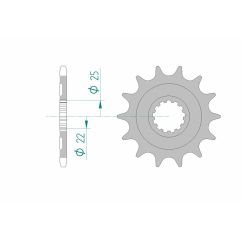 Pignon AFAM acier anti-boue - 520
