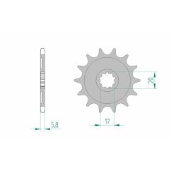 Pignon AFAM acier anti-boue - 520