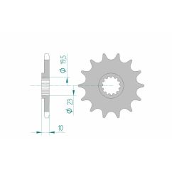Pignon AFAM acier anti-boue - 520