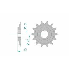 Pignon AFAM acier anti-boue - 520