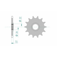 Pignon AFAM acier anti-boue - 520