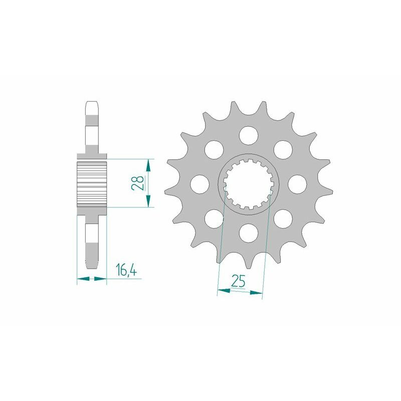 Pignon AFAM acier standard - 525