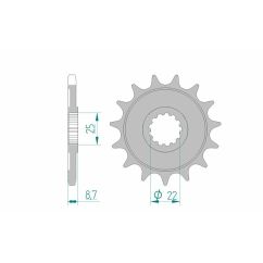 Pignon AFAM acier standard - 525