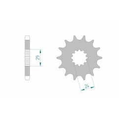 Pignon AFAM acier standard - 530