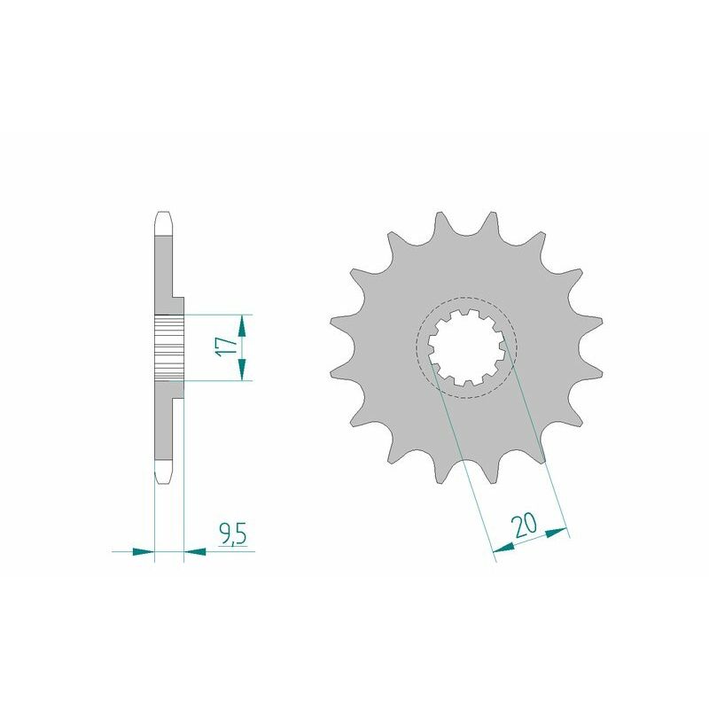 Pignon AFAM acier anti-boue - 420