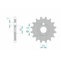 Pignon AFAM acier standard - 428