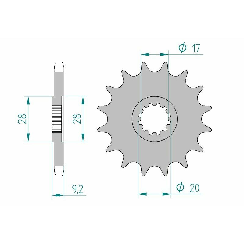 Pignon AFAM acier standard - 428