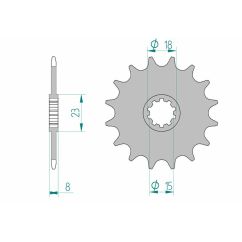 Pignon AFAM acier standard - 415