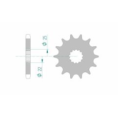 Pignon AFAM acier standard - 530