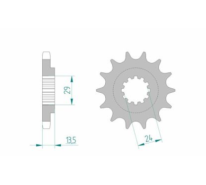 Pignon AFAM acier standard - 530