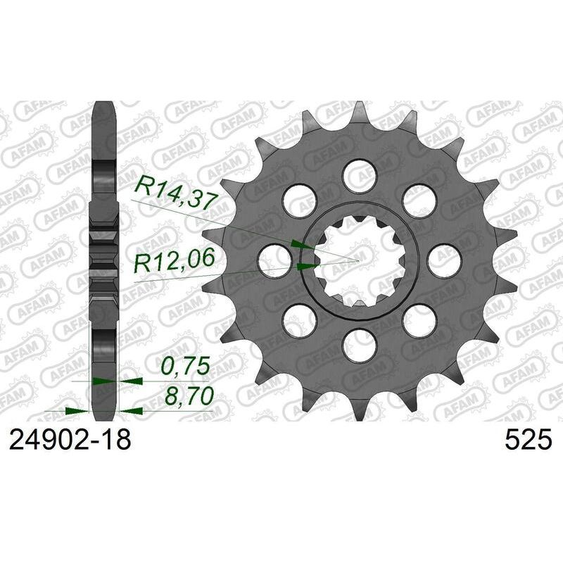 Pignon AFAM acier standard - 525