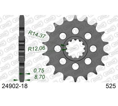 Pignon AFAM acier standard - 525