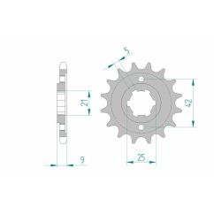Pignon AFAM acier standard - 428