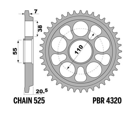 Couronne PBR alu renforcé - 525