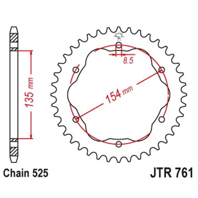 Couronne JT SPROCKETS alu standard - 525 - Nécessite un porte couronne JT SPROCKETS Couronne JT SPROCKETS alu standard - 525 - Nécessite un porte couronne JT SPROCKETS