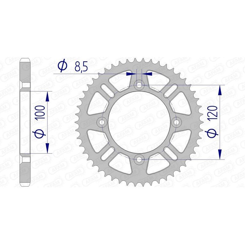 Couronne AFAM alu standard - 428 Couronne AFAM alu standard - 428