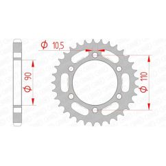 Couronne AFAM acier standard - 530