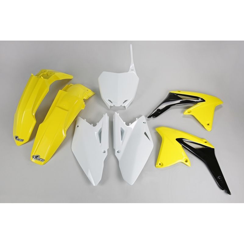 Kit plastique UFO couleur origine jaune/noir/blanc Suzuki RM-Z450 Kit plastique UFO couleur origine jaune/noir/blanc Suzuki RM-Z450