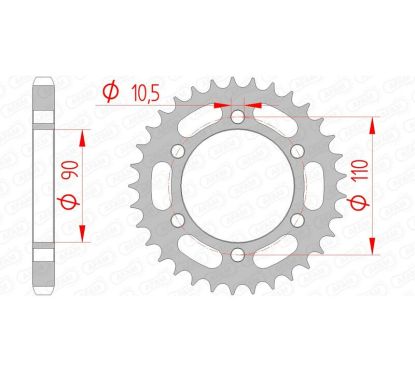 Couronne AFAM acier standard - 530