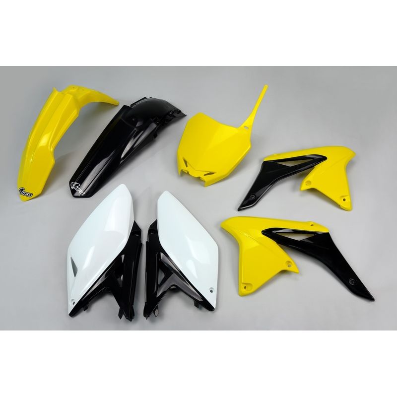 Kit plastique UFO couleur origine jaune/noir/blanc Suzuki RM-Z250 Kit plastique UFO couleur origine jaune/noir/blanc Suzuki RM-Z250