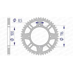 Couronne AFAM alu standard - 420