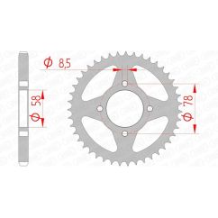Couronne AFAM acier standard - 428