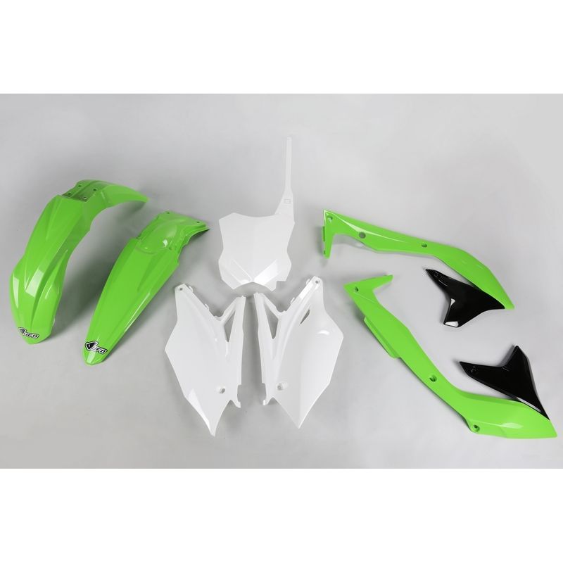 Kit plastique UFO couleur origine (2016) vert/noir/blanc Kawasaki KX450F Kit plastique UFO couleur origine (2016) vert/noir/blanc Kawasaki KX450F