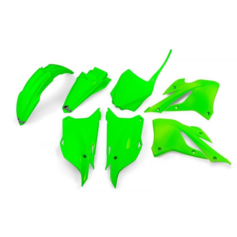 Kit plastiques UFO - vert fluo Kawasaki KX85 Kit plastiques UFO - vert fluo Kawasaki KX85