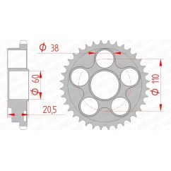 Couronne AFAM acier standard - 525