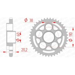 Couronne AFAM acier standard - 525