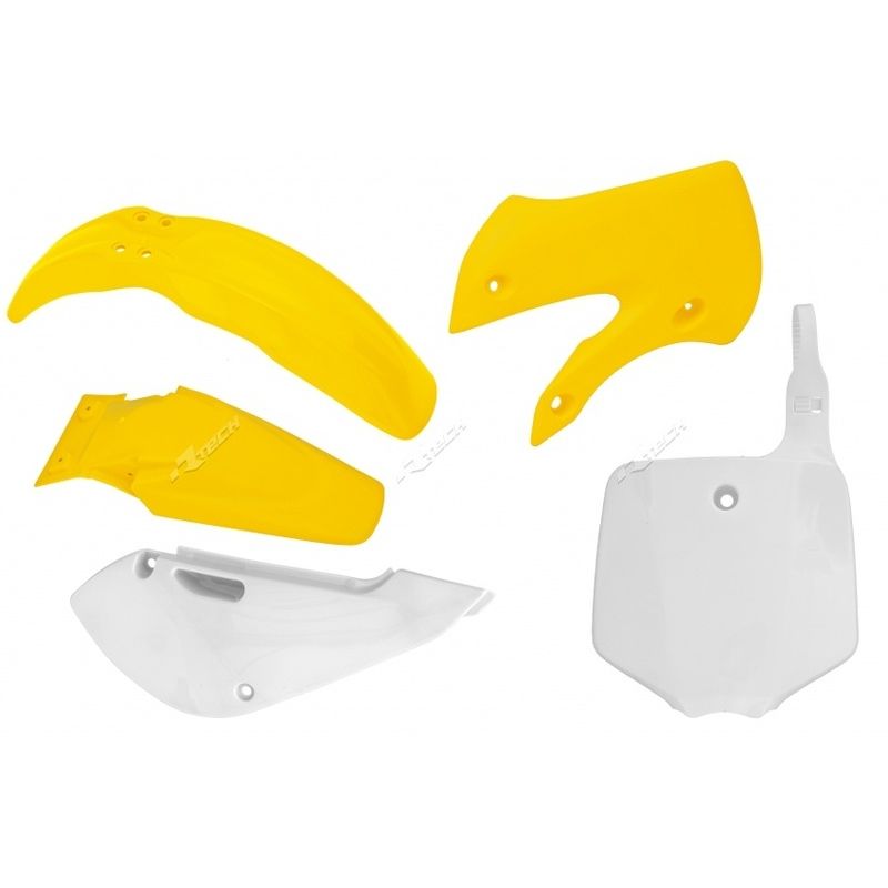 Kit plastique RACETECH couleur origine jaune/blanc Suzuki RM65 Kit plastique RACETECH couleur origine jaune/blanc Suzuki RM65