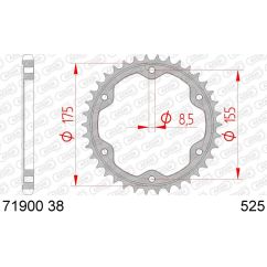 Couronne AFAM acier standard - 525