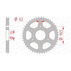 Couronne AFAM acier standard - 428
