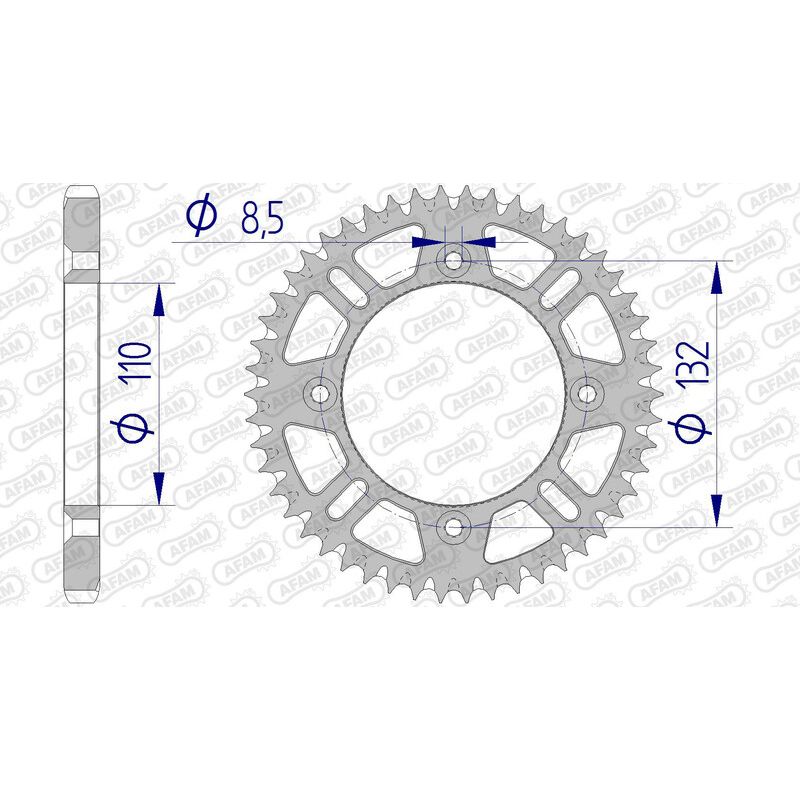 Couronne AFAM alu anti-boue - 428 Couronne AFAM alu anti-boue - 428