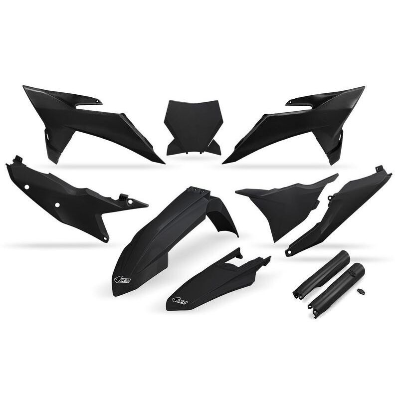 Kit plastiques complet avec protections de fourche UFO - noir