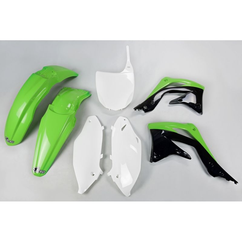 Kit plastique UFO couleur origine vert/noir/blanc Kawasaki KX450F Kit plastique UFO couleur origine vert/noir/blanc Kawasaki KX450F