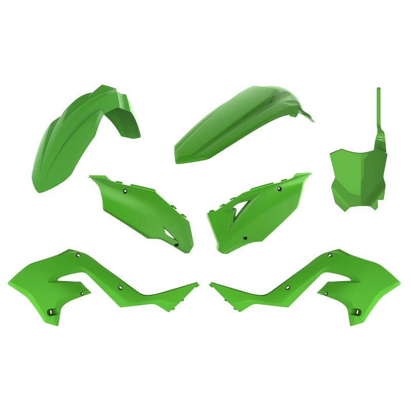 Kit plastiques POLISPORT Restylé vert Kawasaki KX125/250 Kit plastiques POLISPORT Restylé vert Kawasaki KX125/250